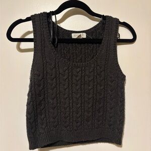 Forever 21 Charcoal Cable Knit Top